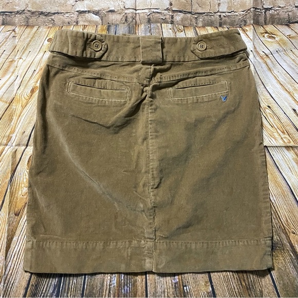 American Eagle Tan Corduroy Button Fly Skirt With Pockets - Picture 3 of 5